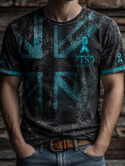 Herren T-Shirt mit Aufdruck „PTSD Awareness Veteran“