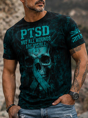 Herren T-Shirt mit Aufdruck „PTSD Awareness Veteran“