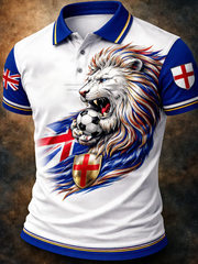 Herren UK Fußball-Liebhaber England bedrucktes Poloshirt