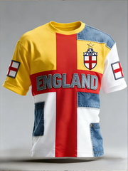 Herren Großbritannien Fußball-Liebhaber England bedrucktes Kurzarm-T-Shirt