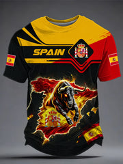 Herren T-Shirt mit spanischem Fußball-Print