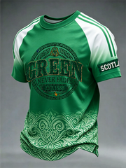 Herren-T-Shirt mit keltischem Druck und kurzen Ärmeln