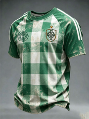 Herren Britische Fußball Celtic-Print Kurzarm-T-Shirt