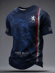 Herren Schottland Fußball Liebhaber T-Shirt mit Aufdruck in Blau