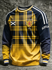 Herren Sweatshirt mit Rundhalsausschnitt und Schottland-Aufdruck für Fußballfans