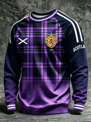Herren Sweatshirt mit Rundhalsausschnitt und Schottland-Aufdruck für Fußballfans