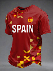 Herren T-Shirt mit spanischem Fußball-Print