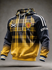 Herren Großbritannien Fußballliebhaber Schottland Bedruckter Samt Raglan Hoodie