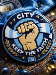 Manchester Football Lover Blue City Printed Pins