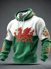 Herren-Hoodie mit walisischem Drachen-Print