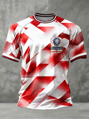 Herren T-Shirt mit England-Aufdruck, kurzärmelig, für Fußballliebhaber