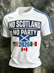 Herren UK Fußball-Liebhaber Schottland Bedrucktes Waffel-Kurzarmshirt