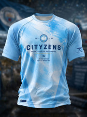Herren-T-Shirt "Manchester Football Lover Blue" mit Kunstdruck
