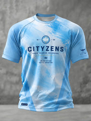 Herren-T-Shirt "Manchester Football Lover Blue" mit Kunstdruck