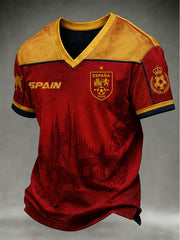 Herren V-Ausschnitt T-Shirt Spanische Fußballnationalmannschaft