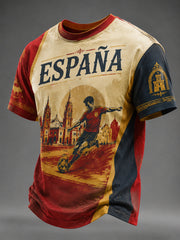 Herren-T-Shirt mit spanischem Fußball-Print