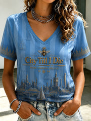 Damen Manchester Fußball-Liebhaber City&Bee bedrucktes T-Shirt