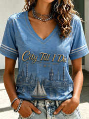 Damen Manchester Football Lover City&Bee T-Shirt mit Kunstdruck