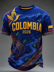 Kolumbianisches Fußball-T-Shirt, leger, Unisex