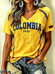 Kolumbianisches Fußball-T-Shirt für Damen (Freizeit)