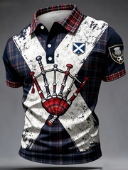Herren Polo-Shirt mit Schottland-Aufdruck für Fußballliebhaber