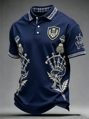 Herren Polo-Shirt mit Schottland-Aufdruck für Fußballliebhaber