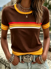 Damen Retro T-Shirt mit kurzen Ärmeln