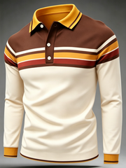 Herren Retro Langarm Polo