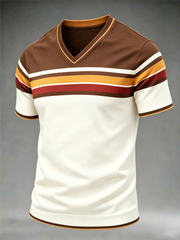 Herren Retro V-Ausschnitt T-Shirt