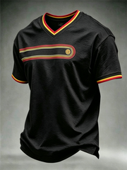 Herren Retro V-Ausschnitt T-Shirt