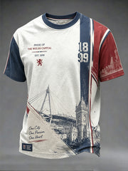 Herren Cardiff City Fußball-Liebhaber bedrucktes T-Shirt