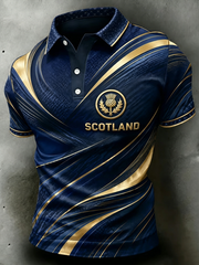 Herren Polo-Shirt mit Schottland-Aufdruck für Fußballliebhaber