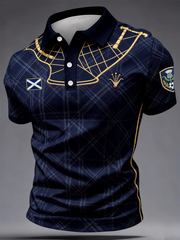 Herren Polo-Shirt mit Schottland-Aufdruck für Fußballliebhaber