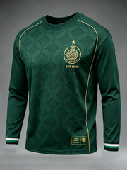 Herren-Langarmshirt mit Rundhalsausschnitt und schottischem Celtic FC-Aufdruck
