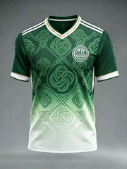 Herren schottisches Celtic FC bedrucktes T-Shirt mit V-Ausschnitt