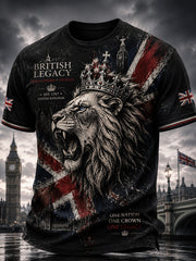Herren Vintage T-Shirt mit britischer Flagge und kurzen Ärmeln