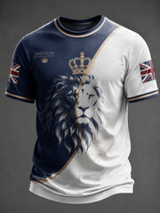 Herren T-Shirt mit Löwe und britischer Flagge