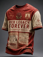 Herren-T-Shirt mit kurzen Ärmeln und „RED CITY FOREVER“-Aufdruck