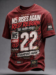 Herren North London 22 Rotes Reborn Champion Fußball-Liebhaber bedrucktes T-Shirt