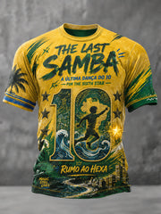 Herren Brasilien Fußballliebhaber 10 Kunstdruck T-Shirt