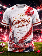 Herren-Geschenk für Fußballfans Bedrucktes Freizeit-T-Shirt