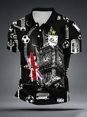 Herren UK Fußball Fan England bedrucktes Poloshirt