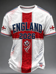 Herren Großbritannien Fußball-Liebhaber England bedrucktes Kurzarm-T-Shirt