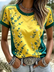 Damen T-Shirt mit Brasilien Fußball-Liebhaber-Aufdruck