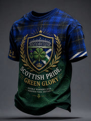 Herren Schottland Fußball-Fan Grün Glaube Bedrucktes T-Shirt