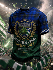 Herren Schottland Fußball-Fan Grün Glaube Bedrucktes T-Shirt