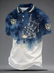 Herren Polo-Shirt mit Schottland-Aufdruck für Fußballliebhaber