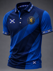 Herren Polo-Shirt mit Schottland-Aufdruck für Fußballliebhaber