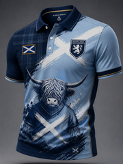 Herren Polohemd mit Schottland-Druck