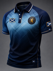 Herren Polohemd mit Schottland-Druck